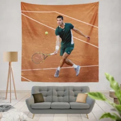 Carlos Alcaraz Spanish Professional ATP Tennis Player Tapestry