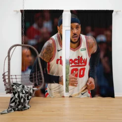Carmelo Anthony Top Ranked NBA Basketball Player Window Curtain