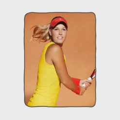 Caroline Wozniacki Energetic Danish Tennis Player Fleece Blanket 1