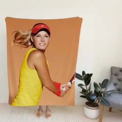 Caroline Wozniacki Energetic Danish Tennis Player Fleece Blanket