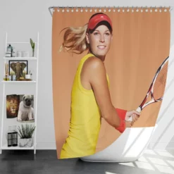Caroline Wozniacki Energetic Danish Tennis Player Shower Curtain