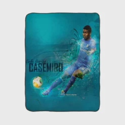 Casemiro Brazilian professional football Player Fleece Blanket 1