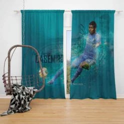 Casemiro Brazilian professional football Player Window Curtain