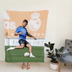 Casemiro Energetic Football Player Fleece Blanket