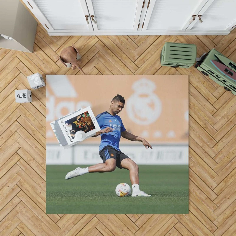 Casemiro Energetic Football Player Rug