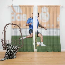 Casemiro Energetic Football Player Window Curtain