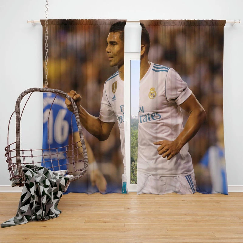 Casemiro Premier League Football Player Window Curtain