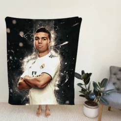 Casemiro Top Oder Real Madrid Football Player Fleece Blanket