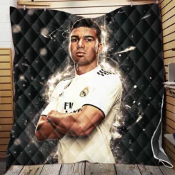 Casemiro Top Oder Real Madrid Football Player Quilt Blanket