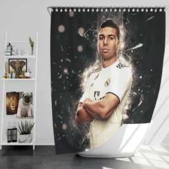 Casemiro Top Oder Real Madrid Football Player Shower Curtain