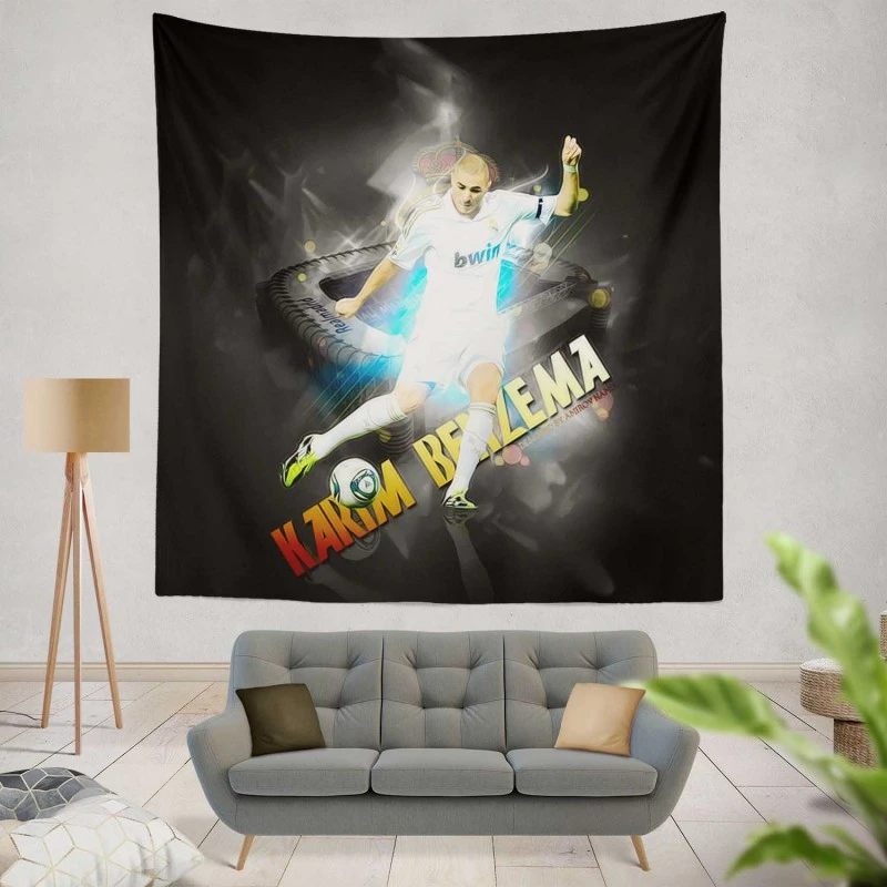 Celebrated Football Player Karim Benzema Tapestry