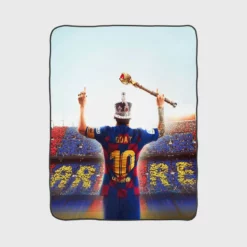 Celebrated Football Player Lionel Messi GOAT Fleece Blanket 1