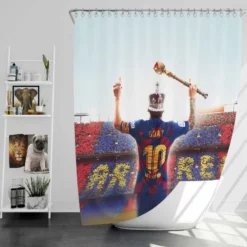 Celebrated Football Player Lionel Messi GOAT Shower Curtain