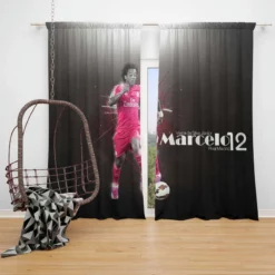 Celebrated Football Player Marcelo Vieira Window Curtain