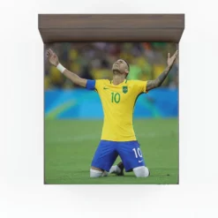 Celebrated Football Player Neymar Fitted Sheet