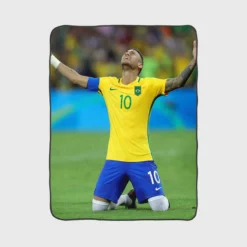 Celebrated Football Player Neymar Fleece Blanket 1