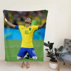 Celebrated Football Player Neymar Fleece Blanket