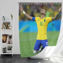 Celebrated Football Player Neymar Shower Curtain
