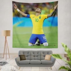 Celebrated Football Player Neymar Tapestry
