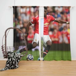 Celebrated Football Player Paul Pogba Window Curtain