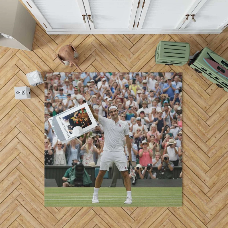 Celebrated Tennis Player Roger Federer Rug