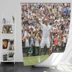 Celebrated Tennis Player Roger Federer Shower Curtain