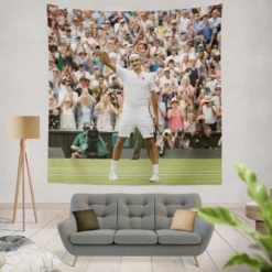 Celebrated Tennis Player Roger Federer Tapestry