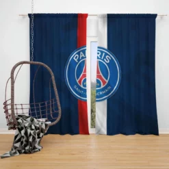 Champions League Football Team PSG Logo Window Curtain