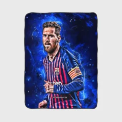 Champions League Soccer Player Lionel Messi Fleece Blanket 1