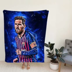 Champions League Soccer Player Lionel Messi Fleece Blanket