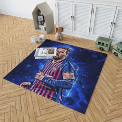 Champions League Soccer Player Lionel Messi Rug 1