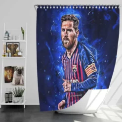 Champions League Soccer Player Lionel Messi Shower Curtain