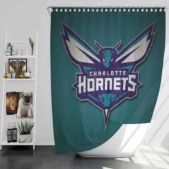 Charlotte Hornets Energetic Basketball Team Shower Curtain