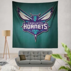 Charlotte Hornets Energetic Basketball Team Tapestry