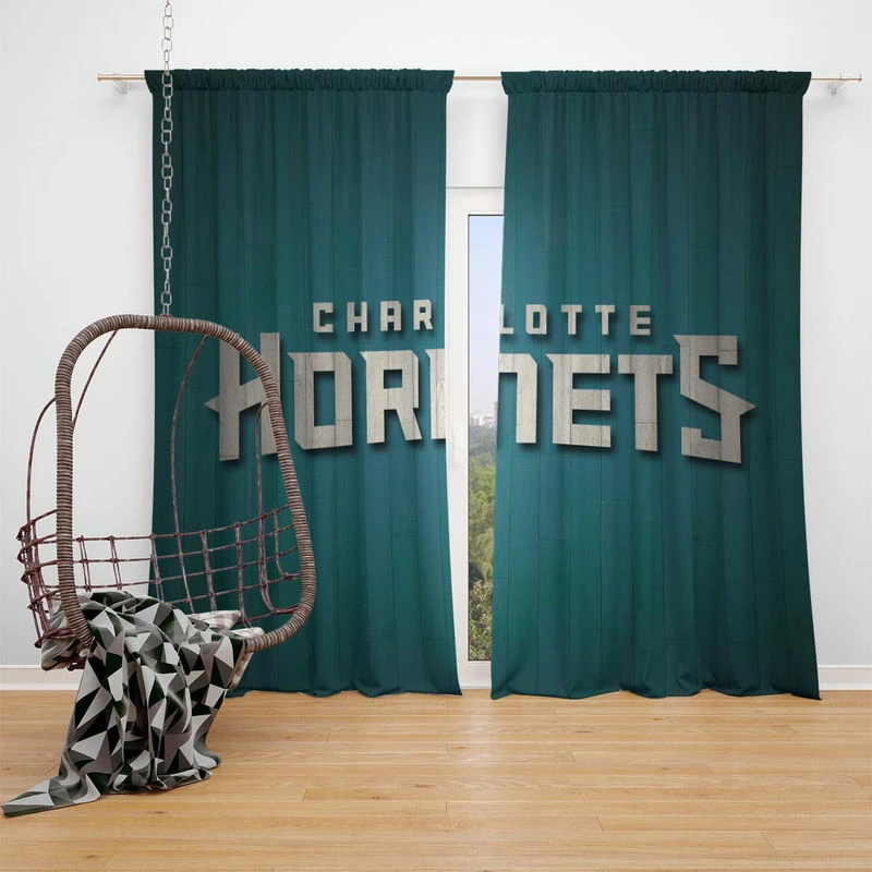 Charlotte Hornets Successful NBA Basketball Team Window Curtain
