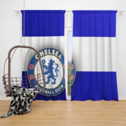 Chelsea FC Champions League Football Team Window Curtain