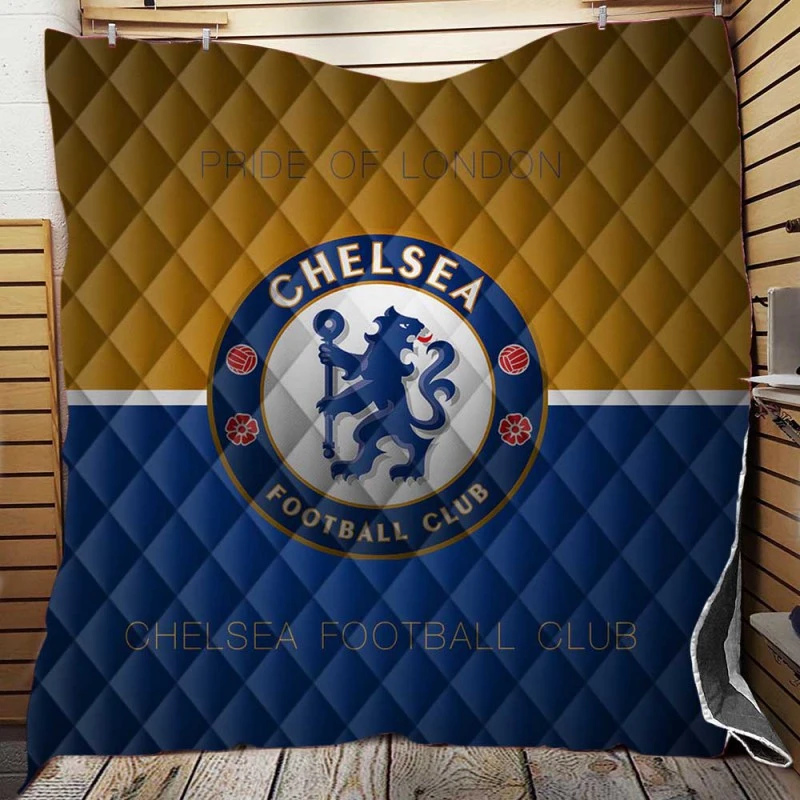 Chelsea FC Football Club Logo Quilt Blanket