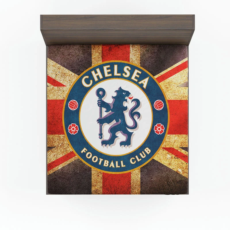 Chelsea FC Logo In British Flag Fitted Sheet