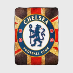 Chelsea FC Logo In British Flag Fleece Blanket 1