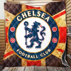 Chelsea FC Logo In British Flag Quilt Blanket