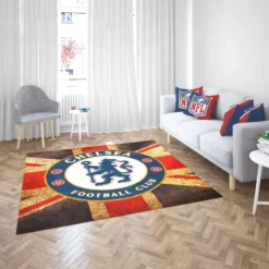 Chelsea FC Logo In British Flag Rug 2