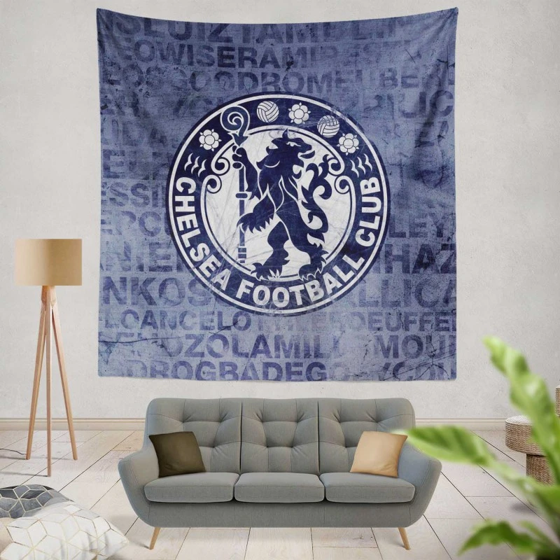 Chelsea Logo Most Popular English Football Team Tapestry