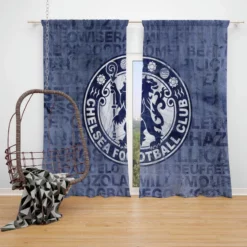 Chelsea Logo Most Popular English Football Team Window Curtain
