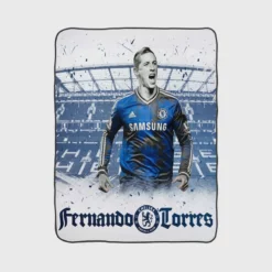 Chelsea Soccer Player Fernando Torres Fleece Blanket 1