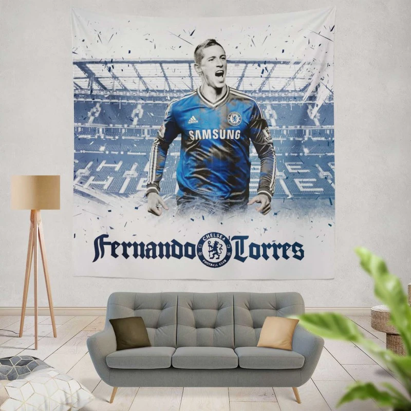 Chelsea Soccer Player Fernando Torres Tapestry