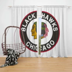 Chicago Blackhawks Awarded NHL Hockey Team Window Curtain