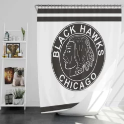 Chicago Blackhawks Energetic NHL Ice Hockey Team Shower Curtain