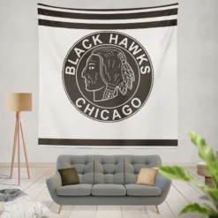 Chicago Blackhawks Energetic NHL Ice Hockey Team Tapestry