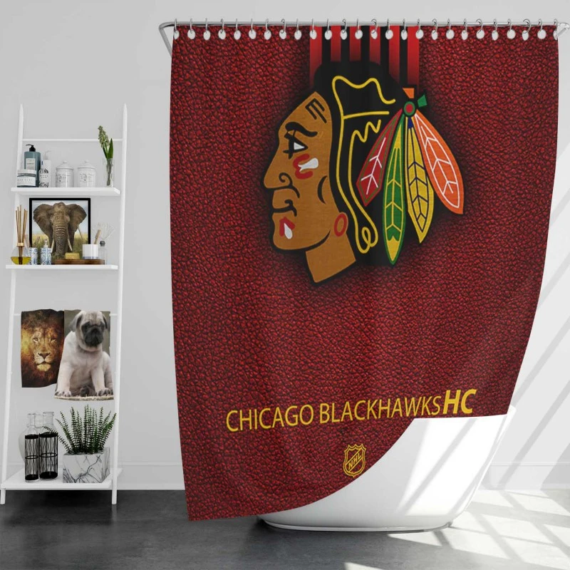 Chicago Blackhawks Excellent NHL Hockey Team Shower Curtain