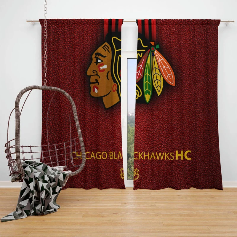 Chicago Blackhawks Excellent NHL Hockey Team Window Curtain